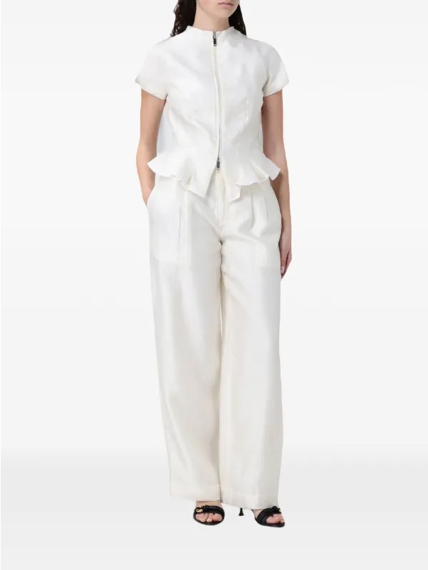 Staud White Wide Leg Pant